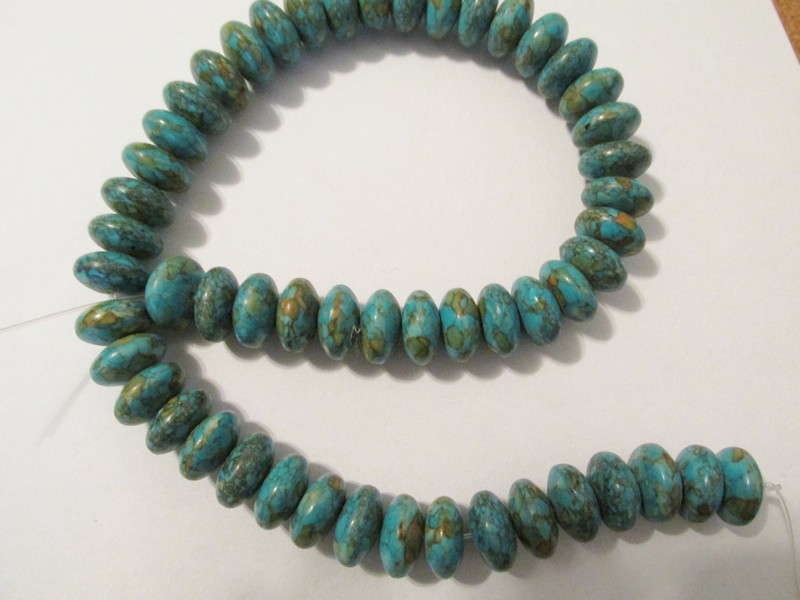 (image for) Turquoise Mosaic Rondelle beads #1328